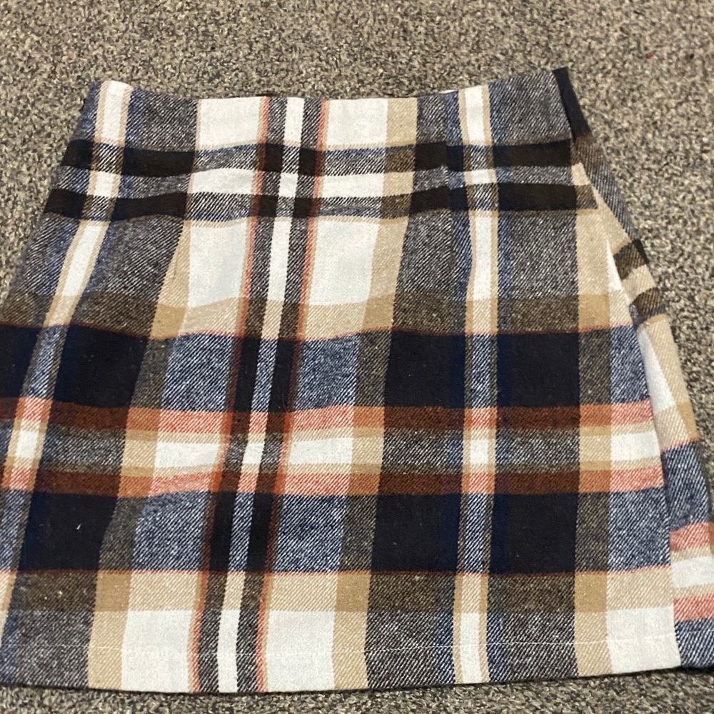 Plaid A-Line Skirt - Multicolor